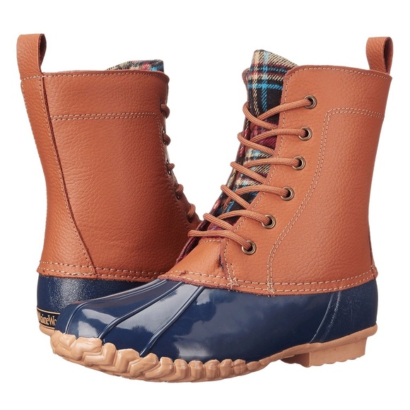 Maine Woods Shoes - Maine Woods Duck Boot size 6 tan navy NIB Lani